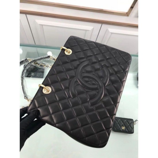 Replica GST Shopping Tote Borse pelle di agnello A50995 Nero