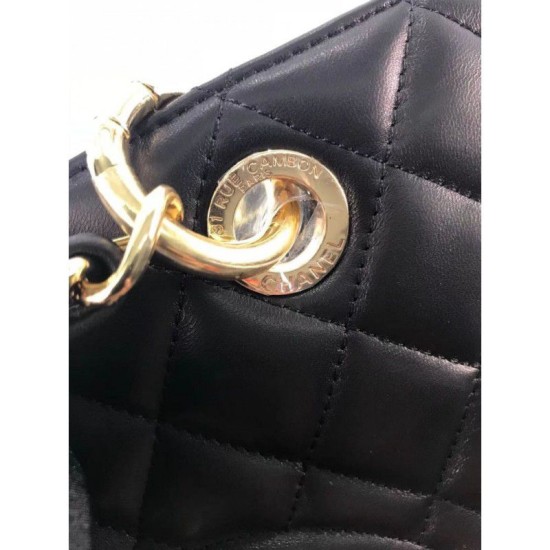 Replica GST Shopping Tote Borse pelle di agnello A50995 Nero
