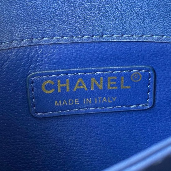 Replica Borsa piccola con patta con manico superiore AS2680 blu
