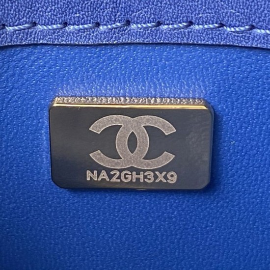 Replica Borsa piccola con patta con manico superiore AS2680 blu