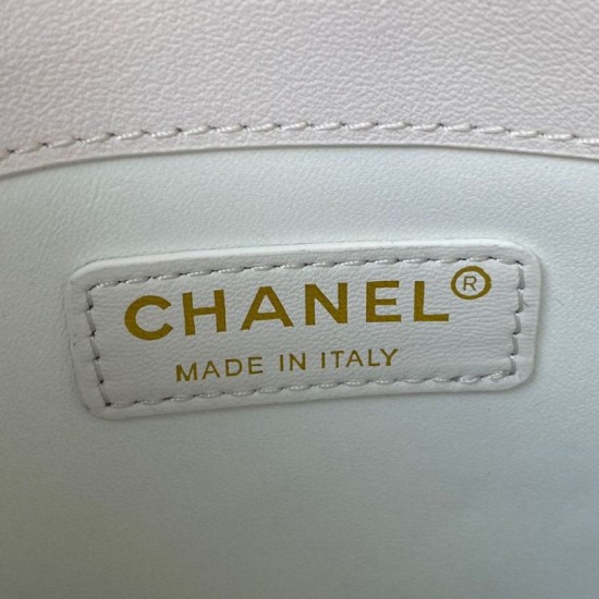 Replica Borsa piccola con patta con maniglia superiore AS2680 bianca