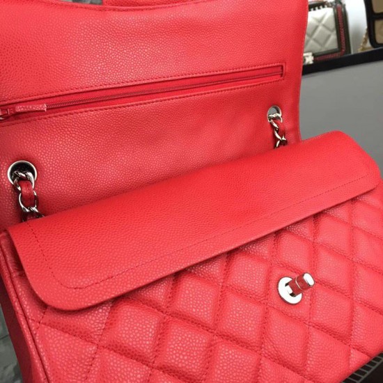 Replica Jumbo Classic Flap Borse pelle Caviar Rossa A1113 Replica Jumbo Classic Flap Borse pelle Caviar Rossa A1113