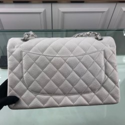 Replica Jumbo Classic Flap Borse pelle Caviar A1113 Bianca