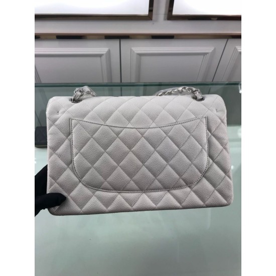 Replica Jumbo Classic Flap Borse pelle Caviar A1113 Bianca