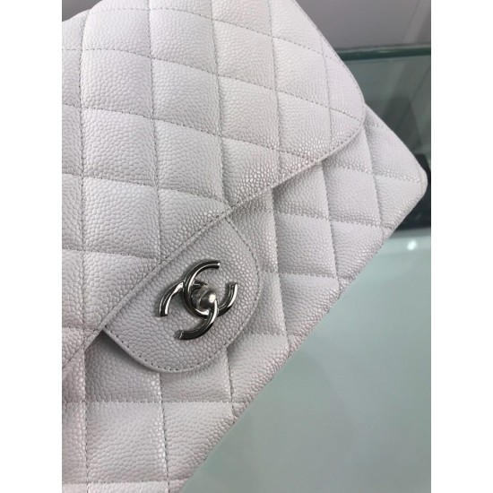 Replica Jumbo Classic Flap Borse pelle Caviar A1113 Bianca