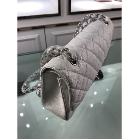 Replica Jumbo Classic Flap Borse pelle Caviar A1113 Bianca