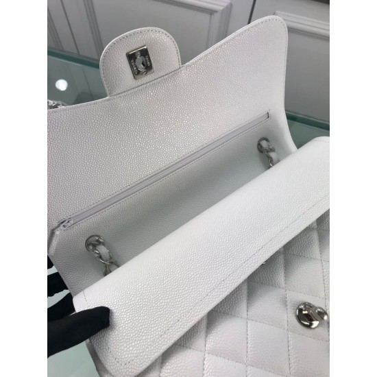 Replica Jumbo Classic Flap Borse pelle Caviar A1113 Bianca
