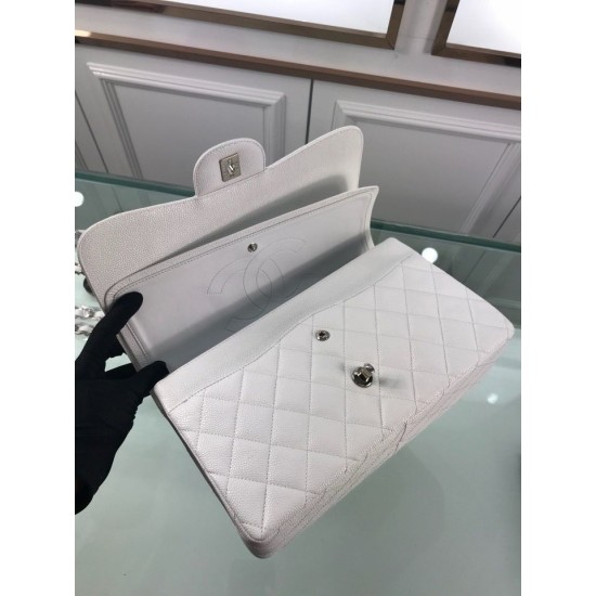 Replica Jumbo Classic Flap Borse pelle Caviar A1113 Bianca