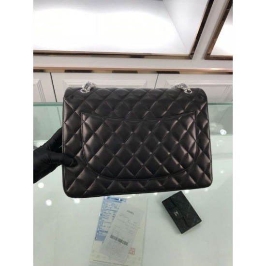 Replica Classic Maxi Flap Borsa Jumbo A58601 Pelle di agnello Nera