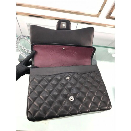Replica Classic Maxi Flap Borsa Jumbo A58601 Pelle di agnello Nera