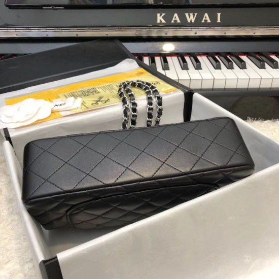 Replica Borsa Classic Flap Piccolo A1117 Nero Argento Hardware