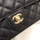 Replica Borsa Classic Flap piccola A1117 in pelle caviale Nera