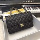 Replica Borsa Classic Flap piccola A1117 in pelle caviale Nera