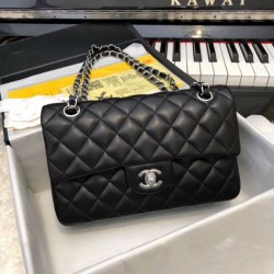 Replica Borsa Classic Flap Piccolo A1117 Nero Argento Hardware