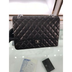 Replica Classic Maxi Flap Borsa Jumbo A58601 Pelle di agnello Nera