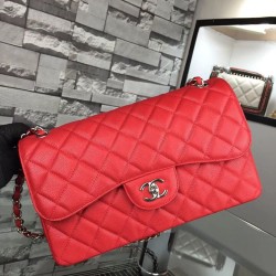 Replica Jumbo Classic Flap Borse pelle Caviar Rossa  A1113