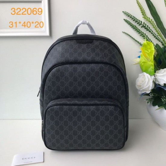 Replica Zaino GG Monogram Supreme Canvas Travel Carry 322069 Nero