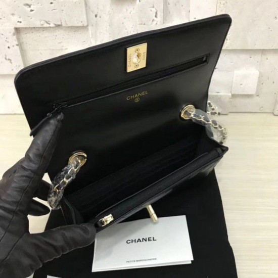 Replica Classic Flap Charms Portafoglio Woc A33814 Nero