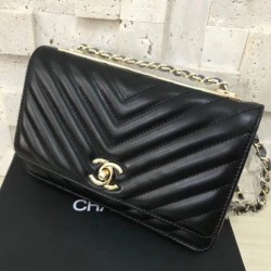 Replica Classic Flap Charms Portafoglio Woc A33814 Nero
