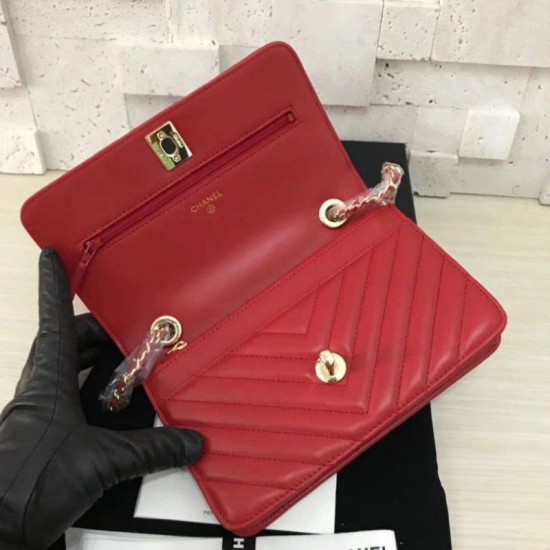 Replica Classic Flap Charms Portafoglio Woc A33814 Rosso