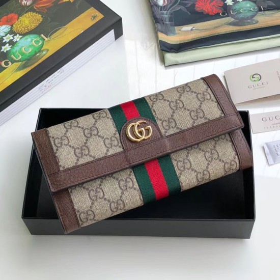 Replica Ophidia GG Continental Wallet 523153 Marrone
