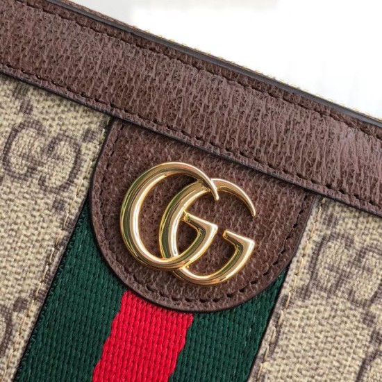 Replica Portafoglio Ophidia GG Zip Around 523154 Marrone