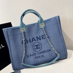 Replica Deauville Fibre miste con borsa shopping perla A66941 Blu