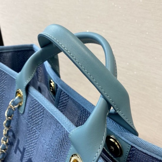 Replica Deauville Fibre miste con borsa shopping perla A66941 Blu