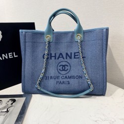 Replica Deauville Fibre miste con borsa shopping perla A66941 Blu