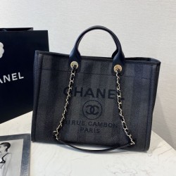Replica Deauville Fibre miste con borsa shopping perla A66941 Nero