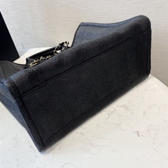 Replica Deauville Fibre miste con borsa shopping perla A66941 Nero