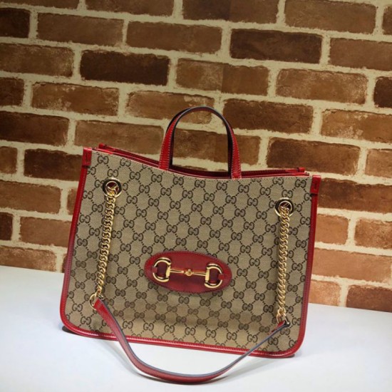 Replica Borsa tote media 1955 Horsebit 621144 rossa
