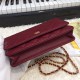 Replica Stitch Chain Grained Pelle di vitello Woc Borsa A33814 Claret