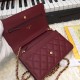 Replica Stitch Chain Grained Pelle di vitello Woc Borsa A33814 Claret