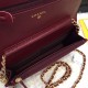 Replica Stitch Chain Grained Pelle di vitello Woc Borsa A33814 Claret