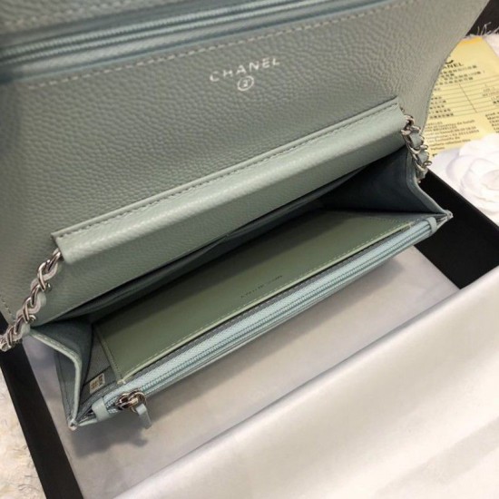 Replica Borsa in pelle di vitello grana A33814 azzurro