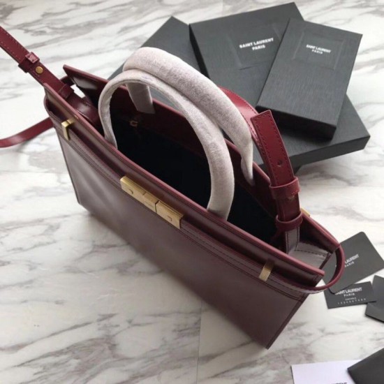 Replica Borsa a tracolla YSL Saint Laurent Piccola Manhattan rossa