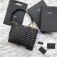 Replica Borsa a tracolla YSL Saint Laurent Tribeca piccola in pelle nera goffrata