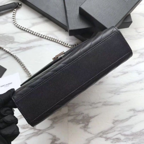 Replica YSL Saint Laurent Piccola Busta Borsa Grain Hardware argentato in rilievo