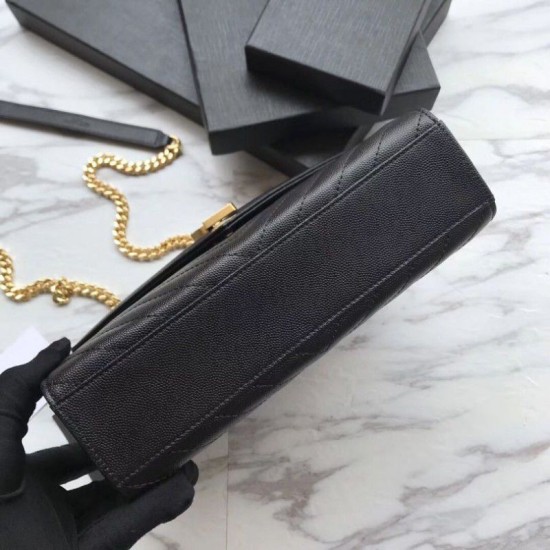 Replica YSL Saint Laurent Piccola Busta Borsa Grain Hardware dorato goffrato