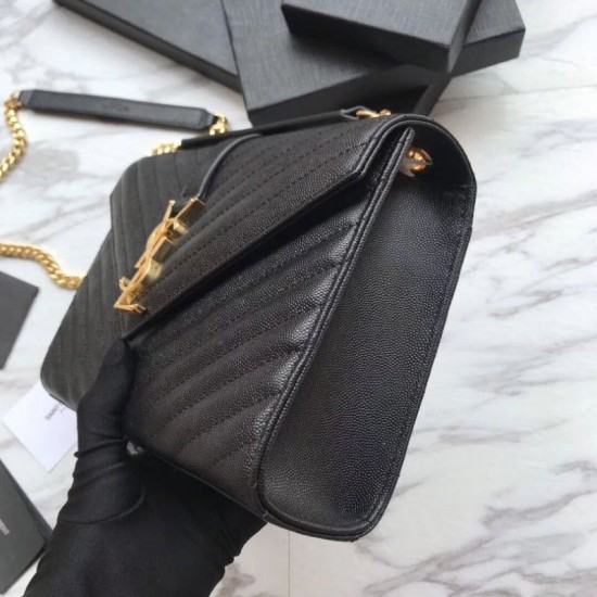 Replica YSL Saint Laurent Piccola Busta Borsa Grain Hardware dorato goffrato