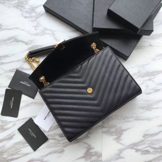 Replica YSL Saint Laurent Piccola Busta Borsa Grain Hardware dorato goffrato