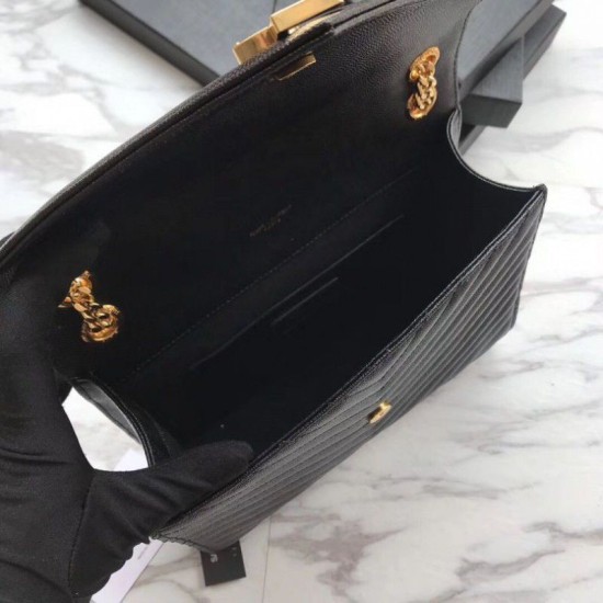Replica YSL Saint Laurent Piccola Busta Borsa Grain Hardware dorato goffrato