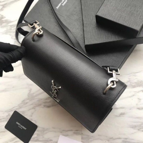 Replica YSL Saint Laurent Sunset Medium Liscio Pelle Indietro Argento Hardware