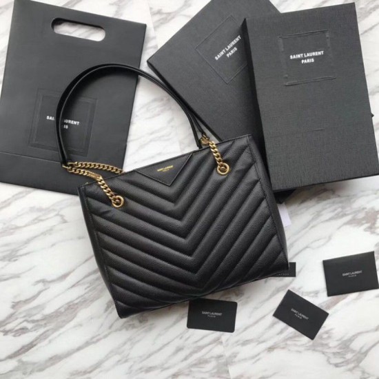 Replica Borsa a tracolla YSL Saint Laurent Tribeca piccola in pelle nera goffrata