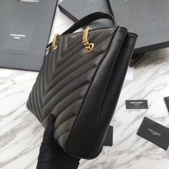 Replica Borsa a tracolla YSL Saint Laurent Tribeca piccola in pelle nera goffrata