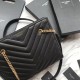 Replica Borsa a tracolla YSL Saint Laurent Tribeca piccola in pelle nera goffrata