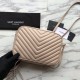 Replica YSL Saint Laurent Medium LouLou Chain Borsa Matelasse Albicocca in pelle
