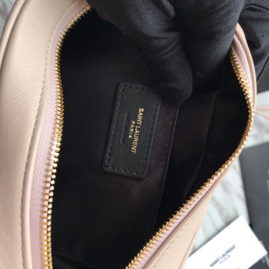 Replica YSL Saint Laurent Medium LouLou Chain Borsa Matelasse Albicocca in pelle