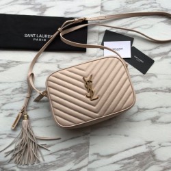 Replica YSL Saint Laurent Medium LouLou Chain Borsa Matelasse Albicocca in pelle